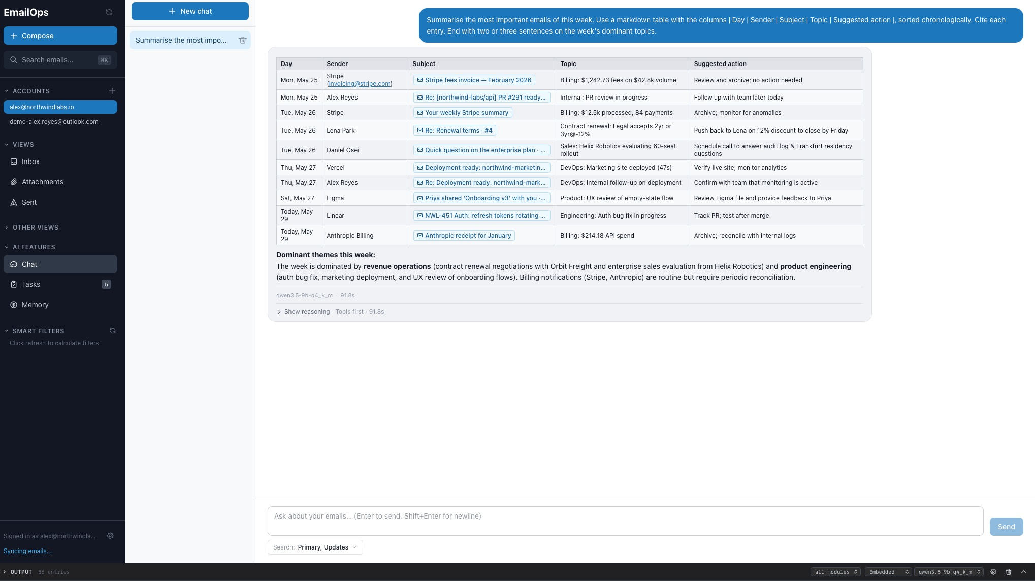 EmailOps app screenshot